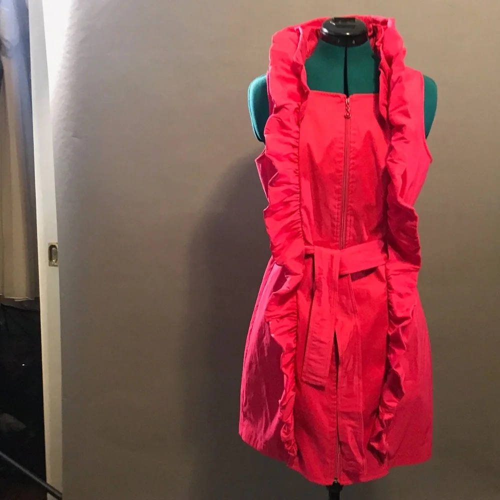 Samuel Dong Raspberry Ruffle Collar Dress Large - Picture 6 of 8